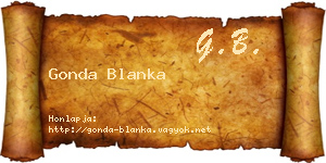 Gonda Blanka névjegykártya